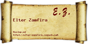 Elter Zamfira névjegykártya